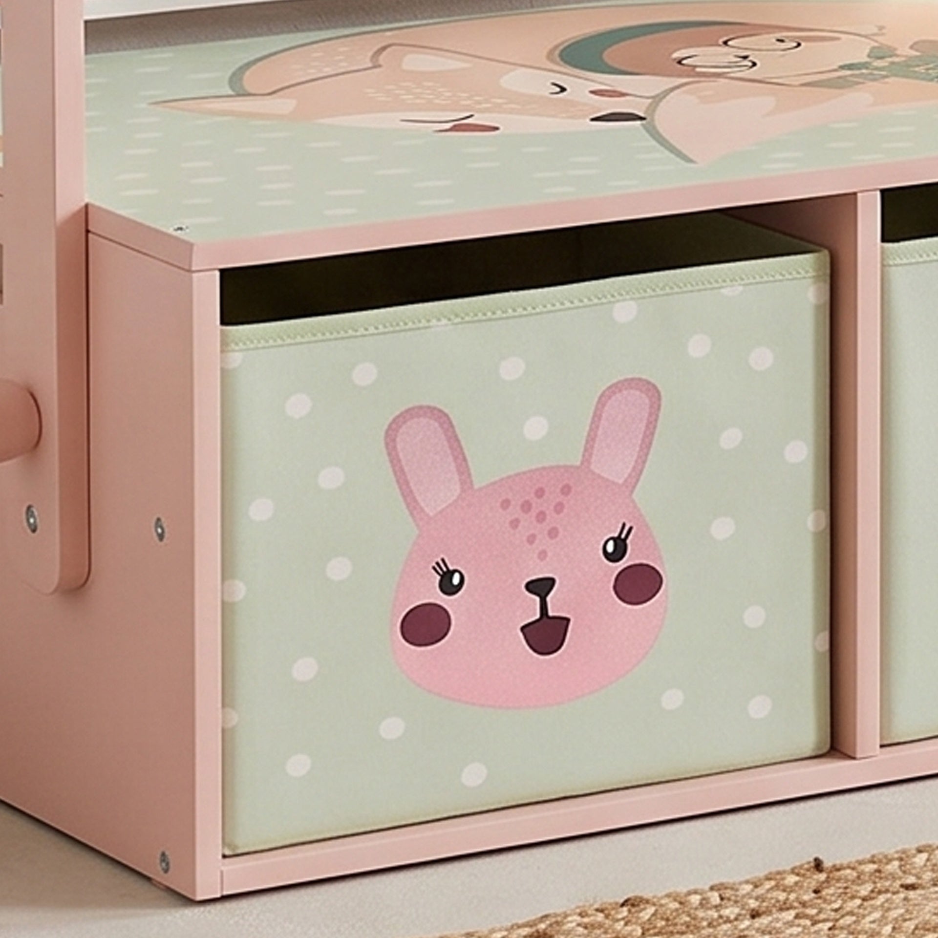 Qaba Kids Toy Box Chest, 3-in-1 Convertible Storage Chest with 2 Non-Woven Drawers for Bedroom, Kids Room for Ages 3-6, Pink