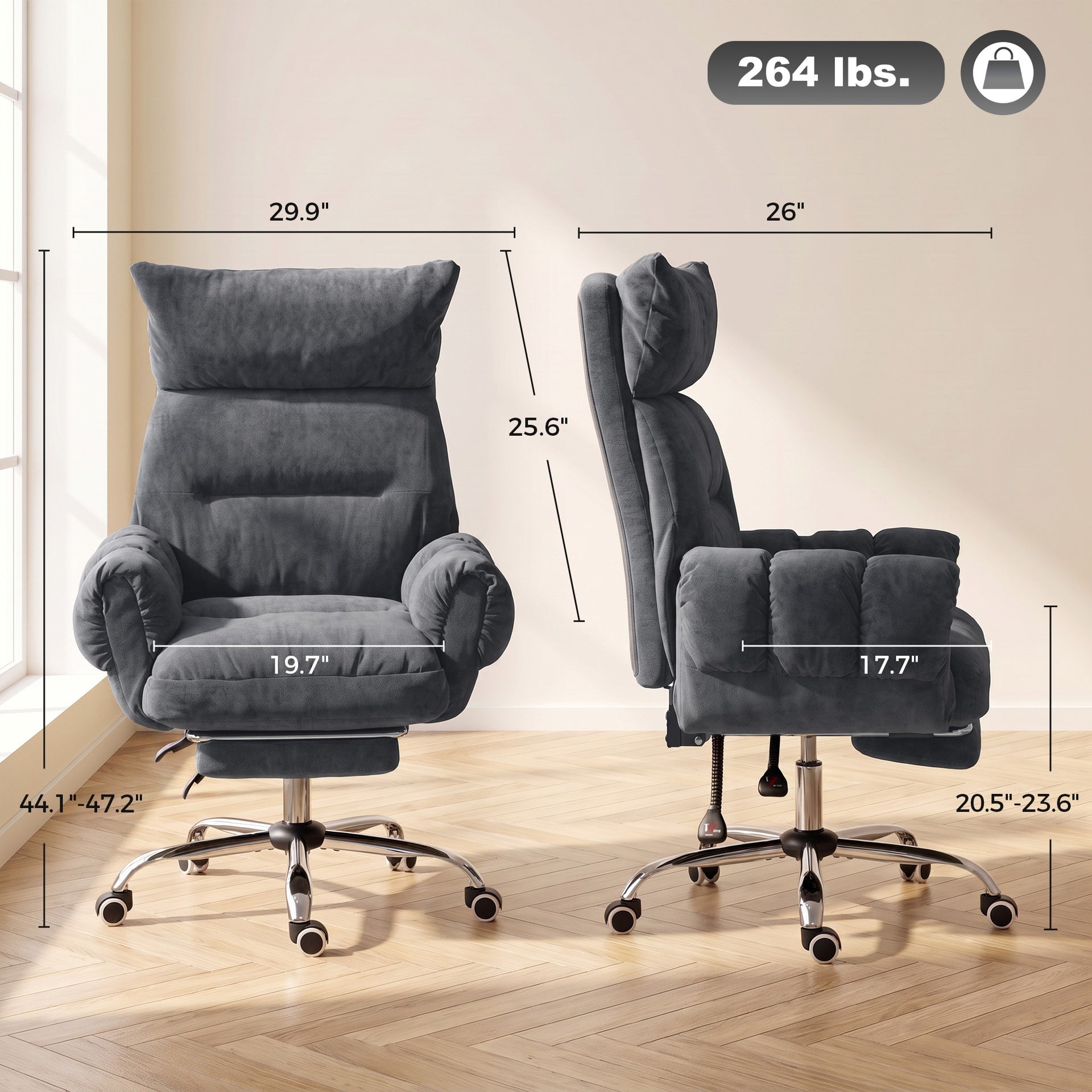 HOMCOM Criss Cross Office Chair with Flip-Up Armrests, Wide Seat, Reclining Cross Legged Desk Chair with Footrest, Dark Gray