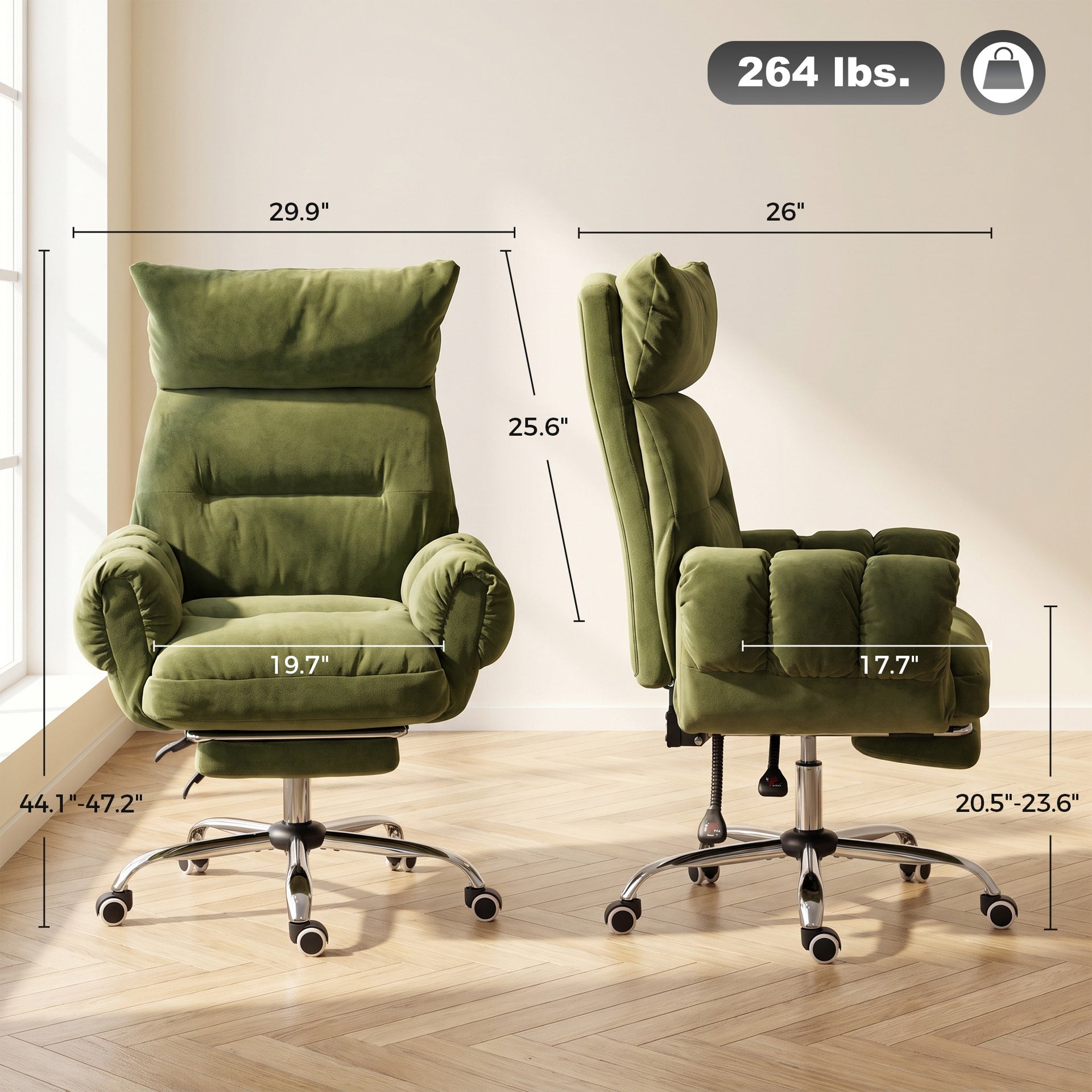 HOMCOM Criss Cross Office Chair with Flip-Up Armrests, Wide Seat, Reclining Cross Legged Desk Chair with Footrest, Green