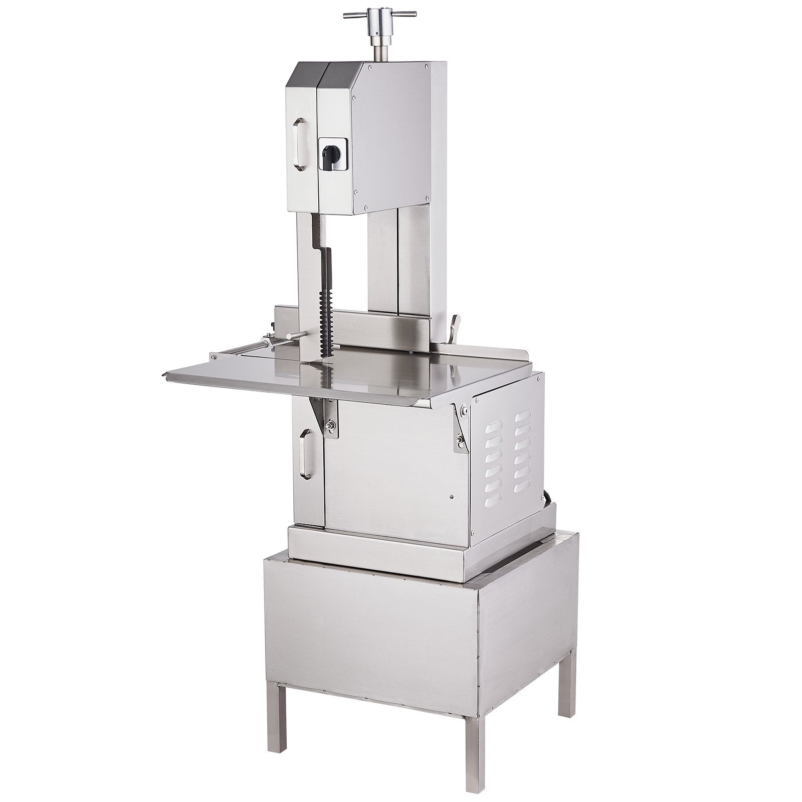 Commercial Electric Meat Bandsaw, 2200W Stainless Steel Vertical Bone Sawing Machine, Workbeach 24.4" x 20.5", 0.16-8.7 Inch Cutting Thickness, Frozen Meat Cutter with 6 Blades for Rib Pork Beef