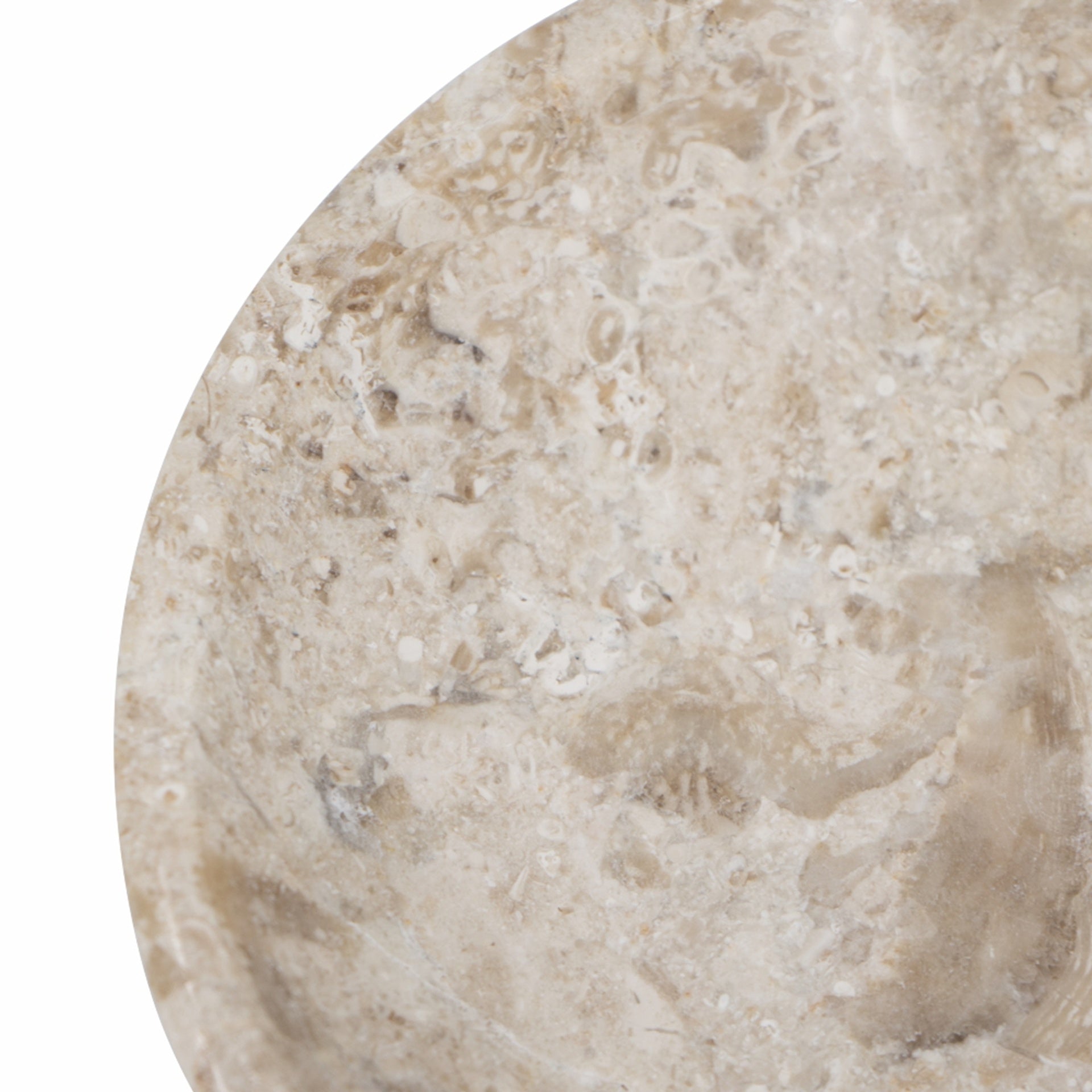 6x6x1.5" Round Marble Decorative Bowl, Cream
