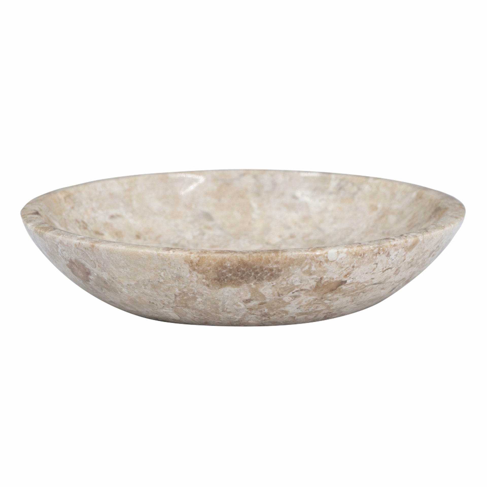 6x6x1.5" Round Marble Decorative Bowl, Cream