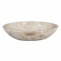 6x6x1.5" Round Marble Decorative Bowl, Cream