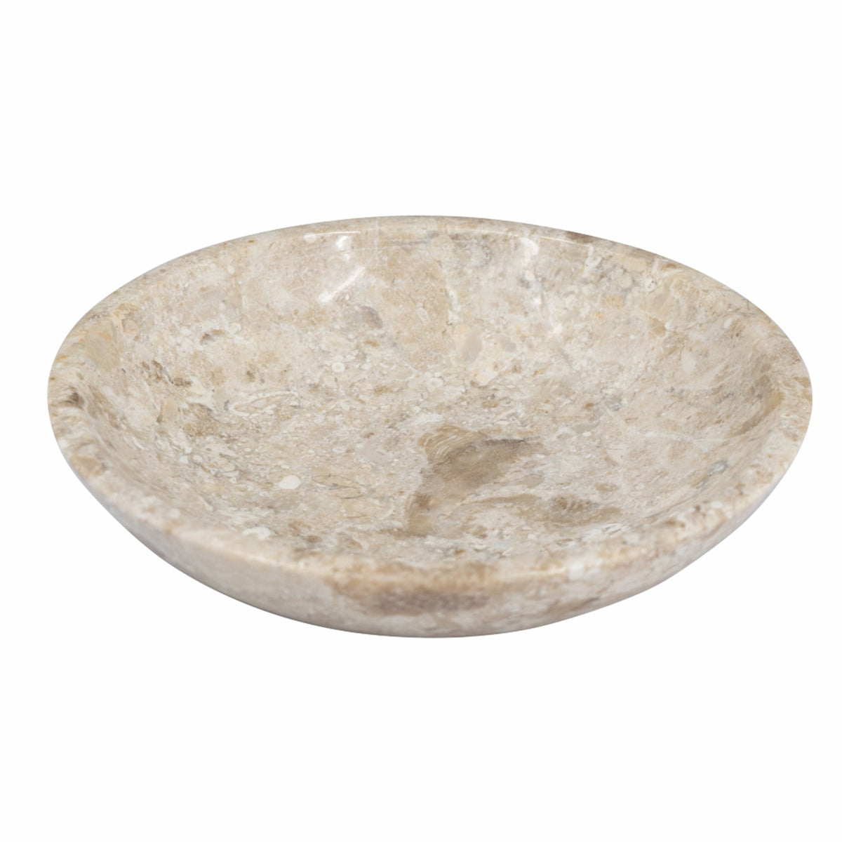 6x6x1.5" Round Marble Decorative Bowl, Cream