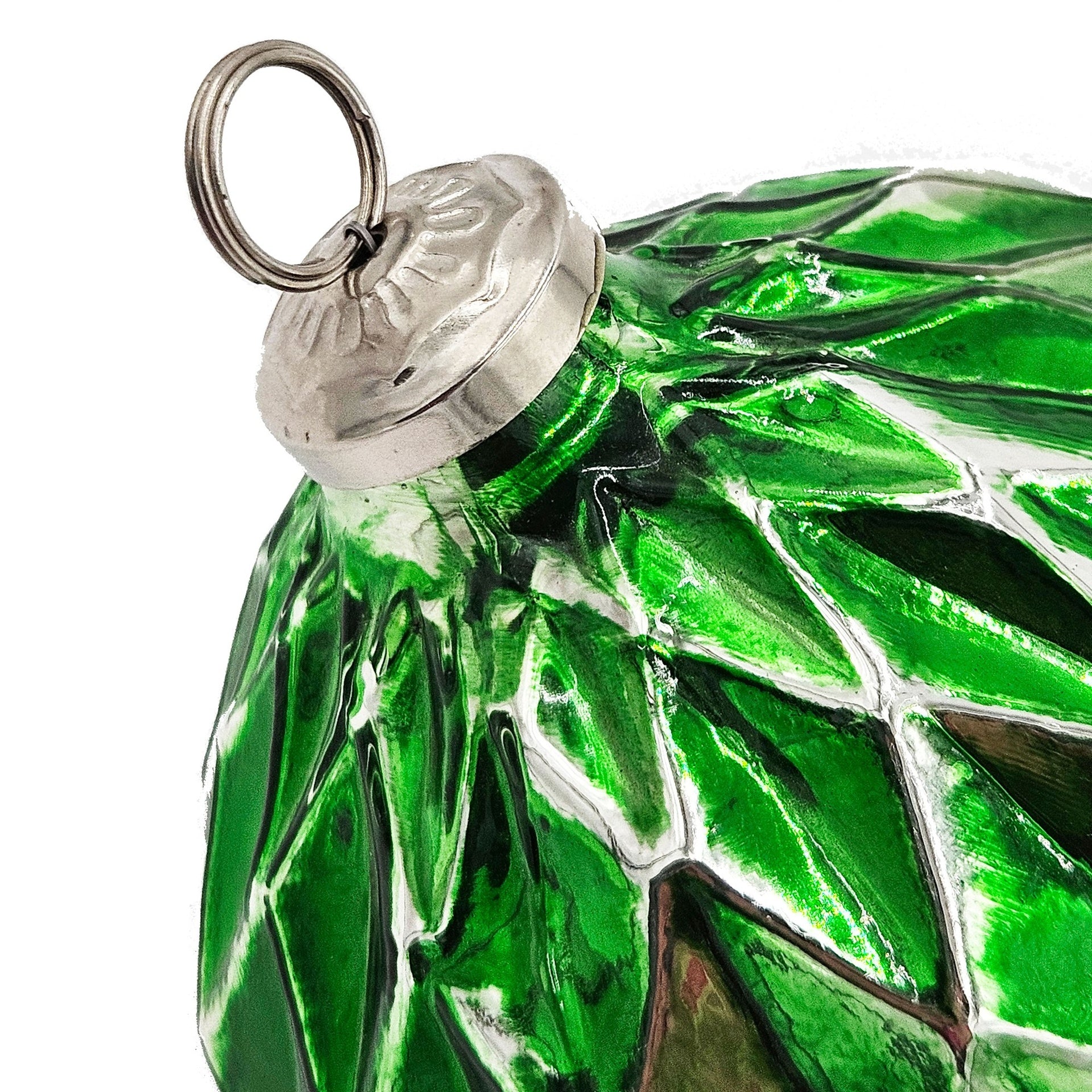 4.2x4.2x5.1" Christmas Ball Ornaments, Glass Decorative Hanging Ball Christmas Tree Ornaments for Holiday Party Decorations, Set of 4