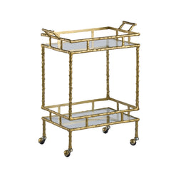 23.5x13.5x30" Twig Bar Cart, Antique Brass