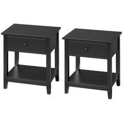 HOMCOM End Table, 2-tier Side Table with Drawer and Storage Shelf, Modern Sofa Side Table for Living Room, Gray