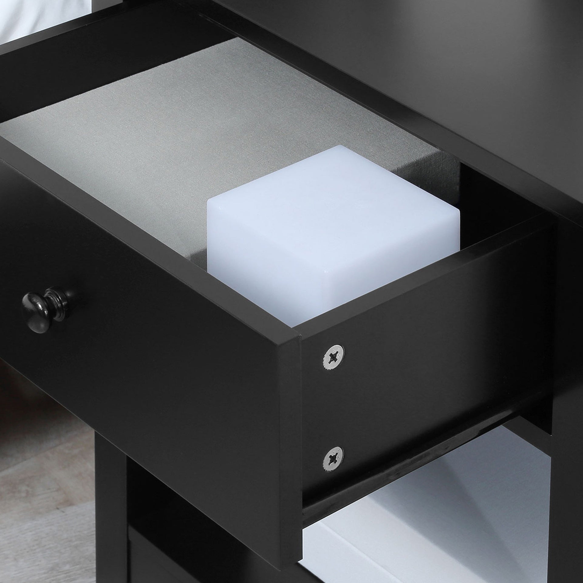 HOMCOM End Table, 2-tier Side Table with Drawer and Storage Shelf, Modern Sofa Side Table for Living Room, Gray