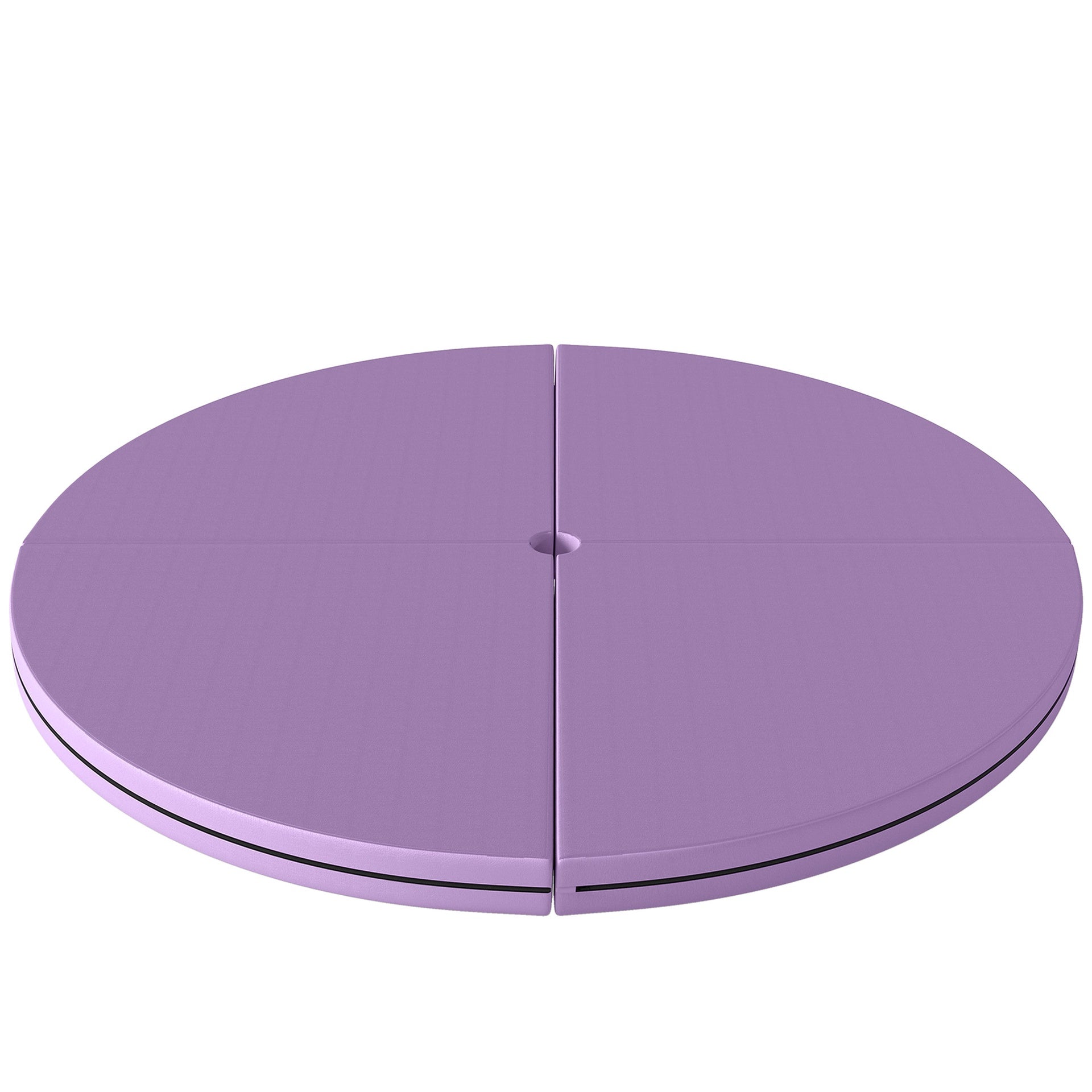 Soozier Pole Dance Mat, 2"T x 5'W Folding Pole Crash Mat for Home, Lightweight and Foldable, Light Purple