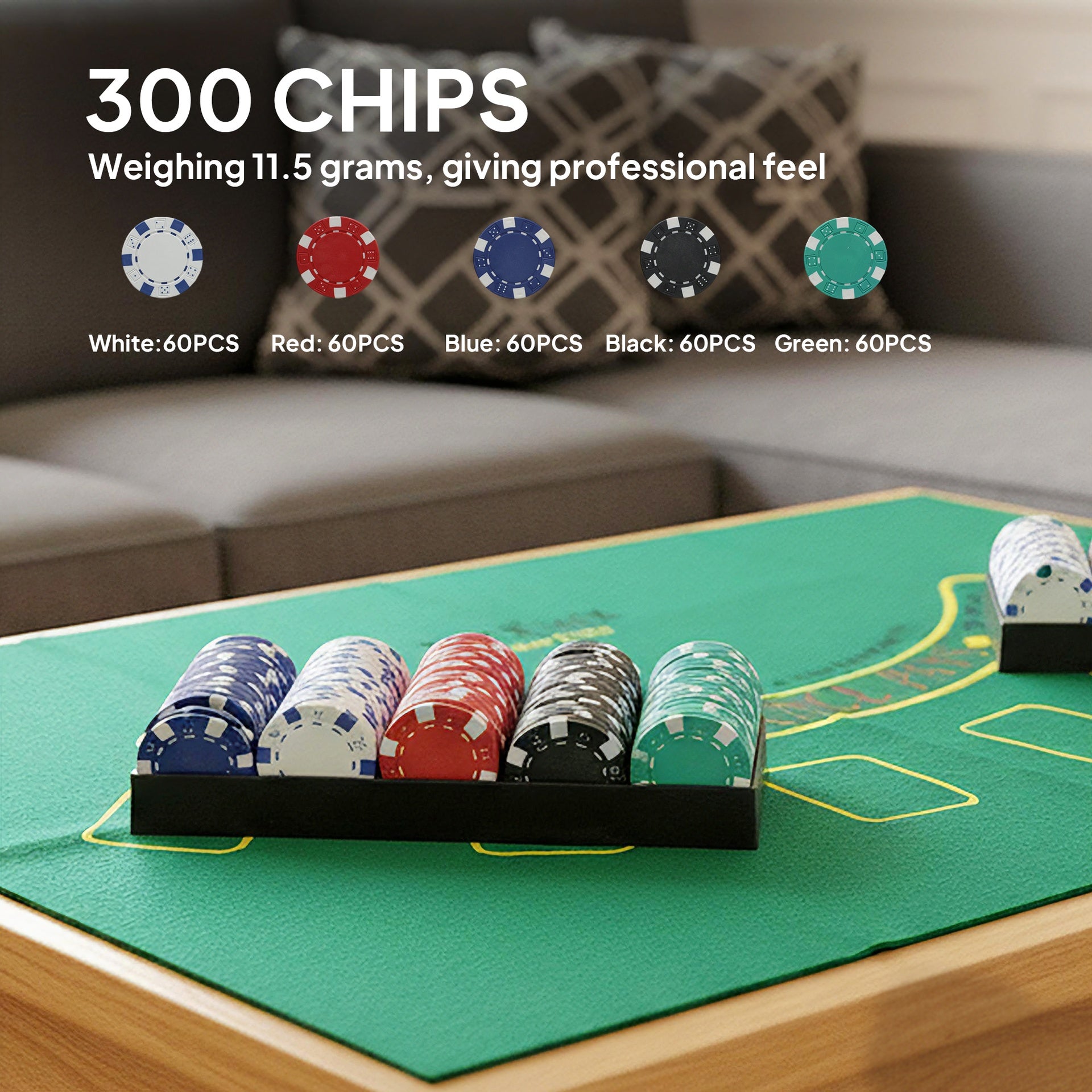 Soozier Poker Chip Set with Aluminum Case, Card Shuffler, 300 Chips, 2 Decks of Cards, Dealer Button for Texas Holdem Blackjack