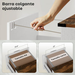 HOMCOM Vertical Storage Drawers Farmhouse X Pattern Printer Stand Fits Letter Files 4 Drawers White