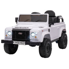 Qaba 12V Electric Car for Kids 3+ Years, Licensed Land Rover Defender Toddler Ride on Car w/ Remote Control, White