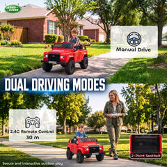 Qaba 12V Electric Car for Kids 3+ Years, Licensed Land Rover Defender Toddler Ride on Car w/ Remote Control, Red