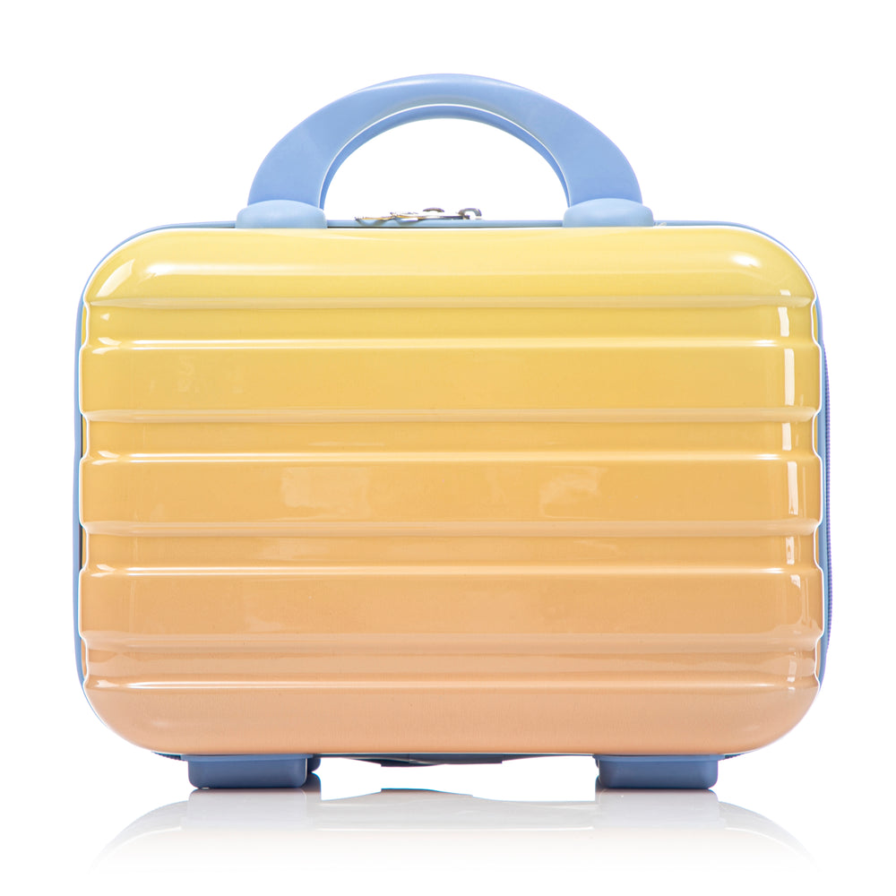 20" Carry-On Suitcase + 14" Cosmetic Case Set (PC Hard Shell, Gradient Blue/Yellow)