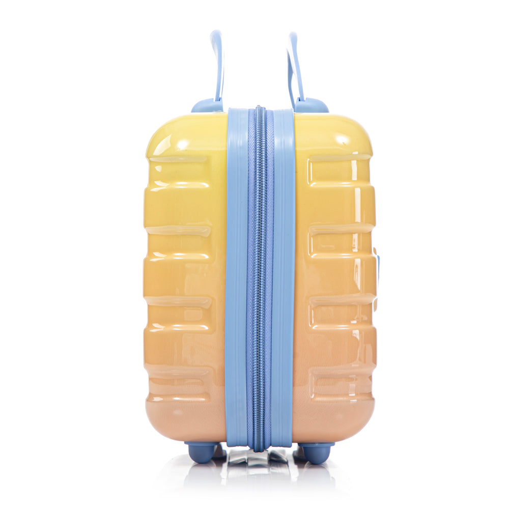 20" Carry-On Suitcase + 14" Cosmetic Case Set (PC Hard Shell, Gradient Blue/Yellow)