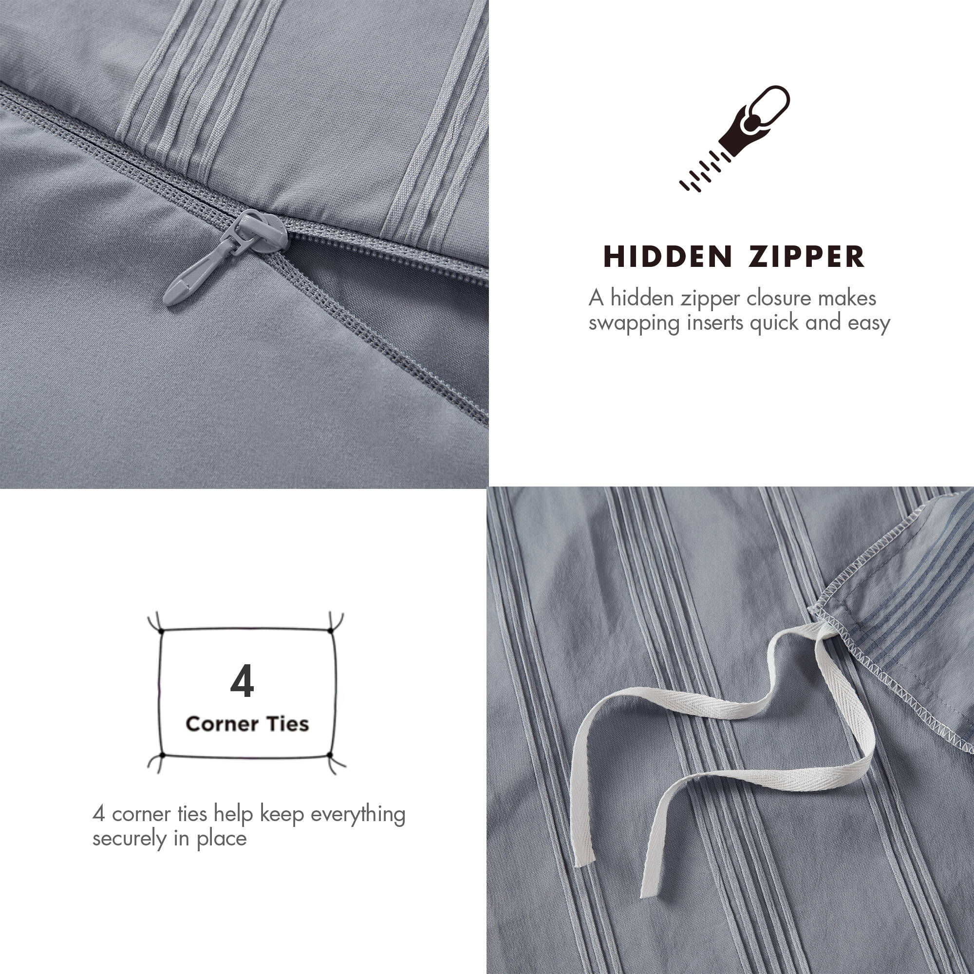 3-Piece Cal King Woven Striped Duvet Set