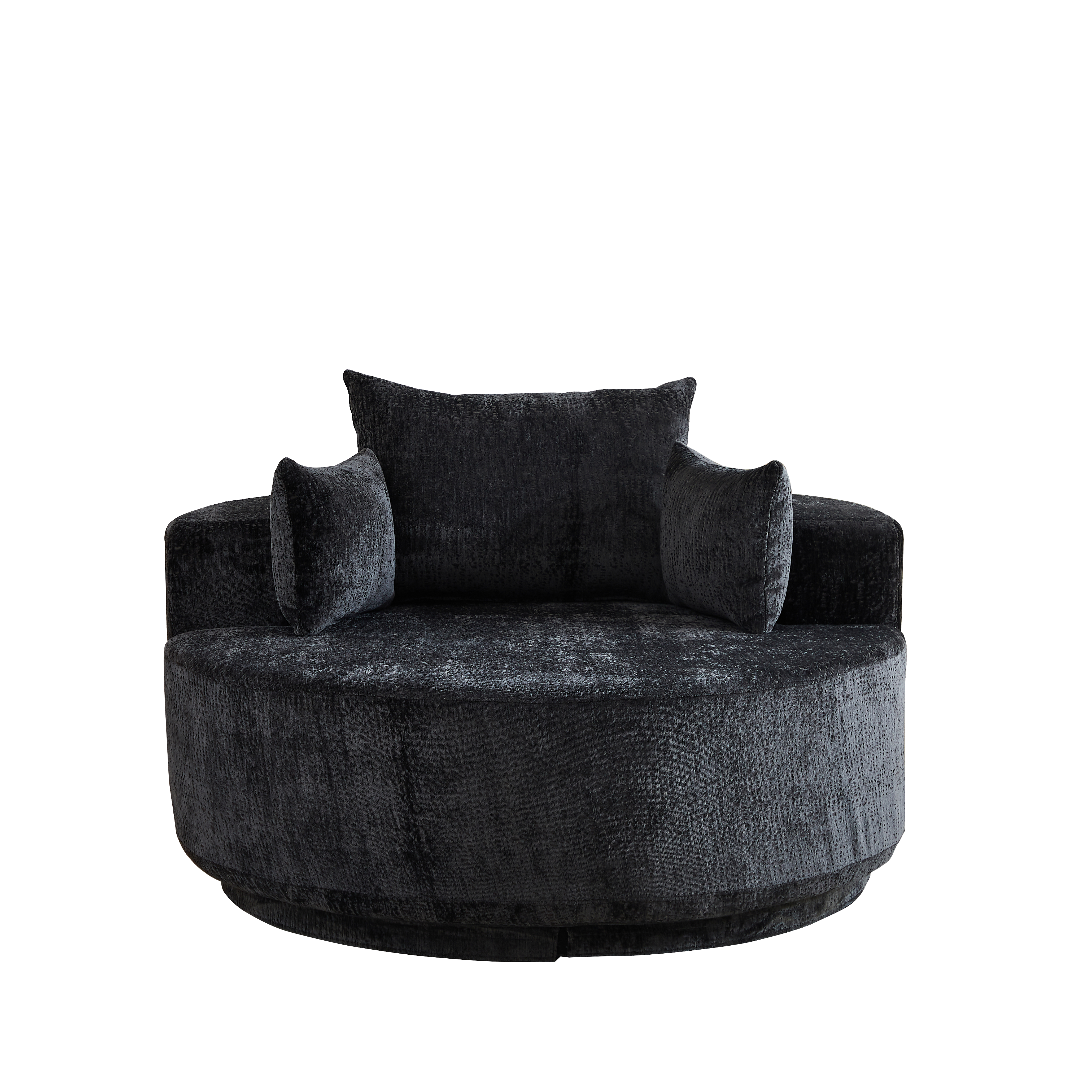 55''L Chenille Foam Single Swivel Chair, Fluffy Modern Sleeper, 360 Degree Swivel Chair for Living Room, Bedroom, Lounge and Projection Room