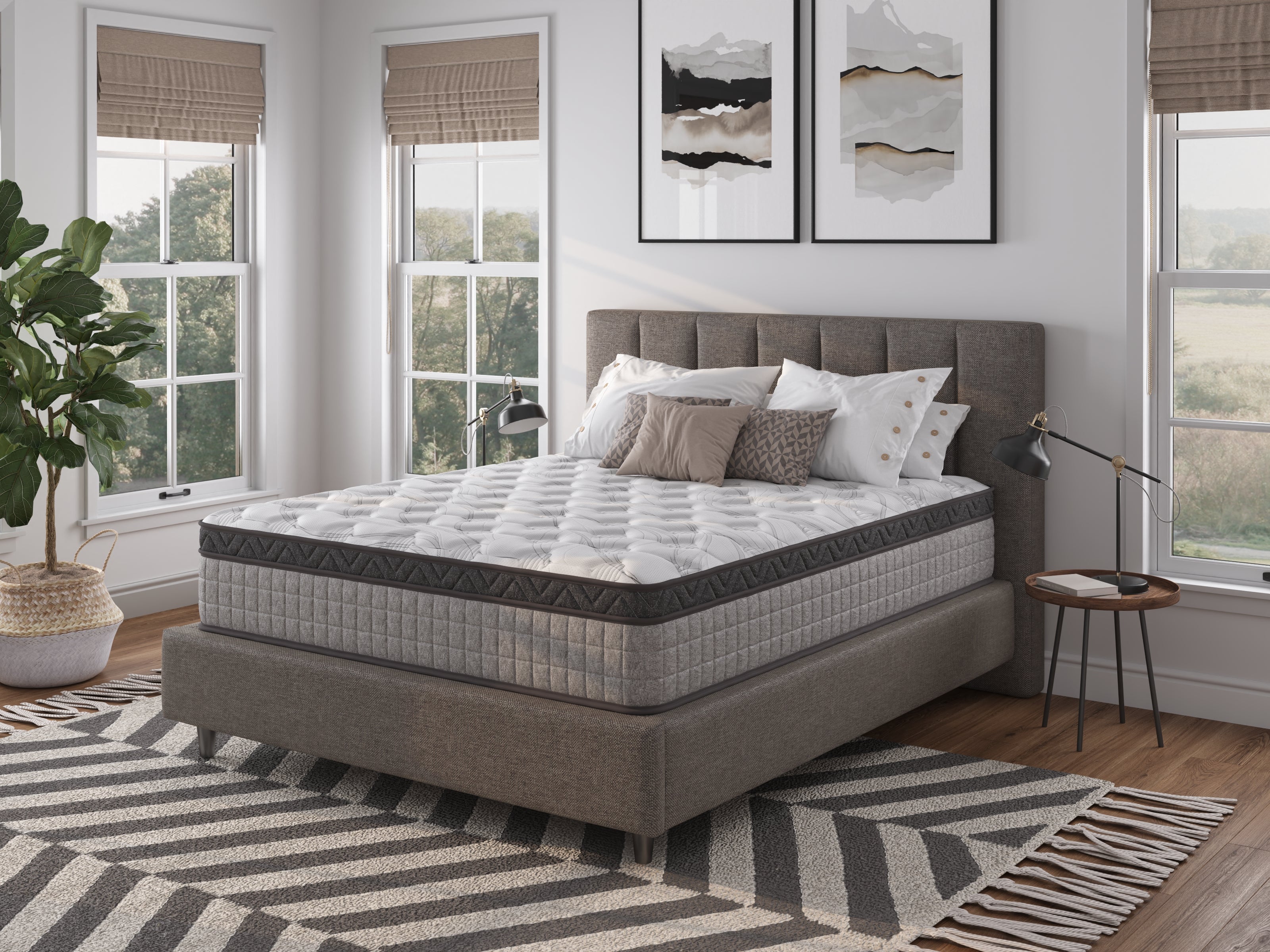 Assembled in USA - 12" King Diamond Innerspring Hybrid and Cooling Gel Memory Foam Mattress, Pressure Relief, and Motion Isolation, CertiPUR-US and Oeko TEX Certified
