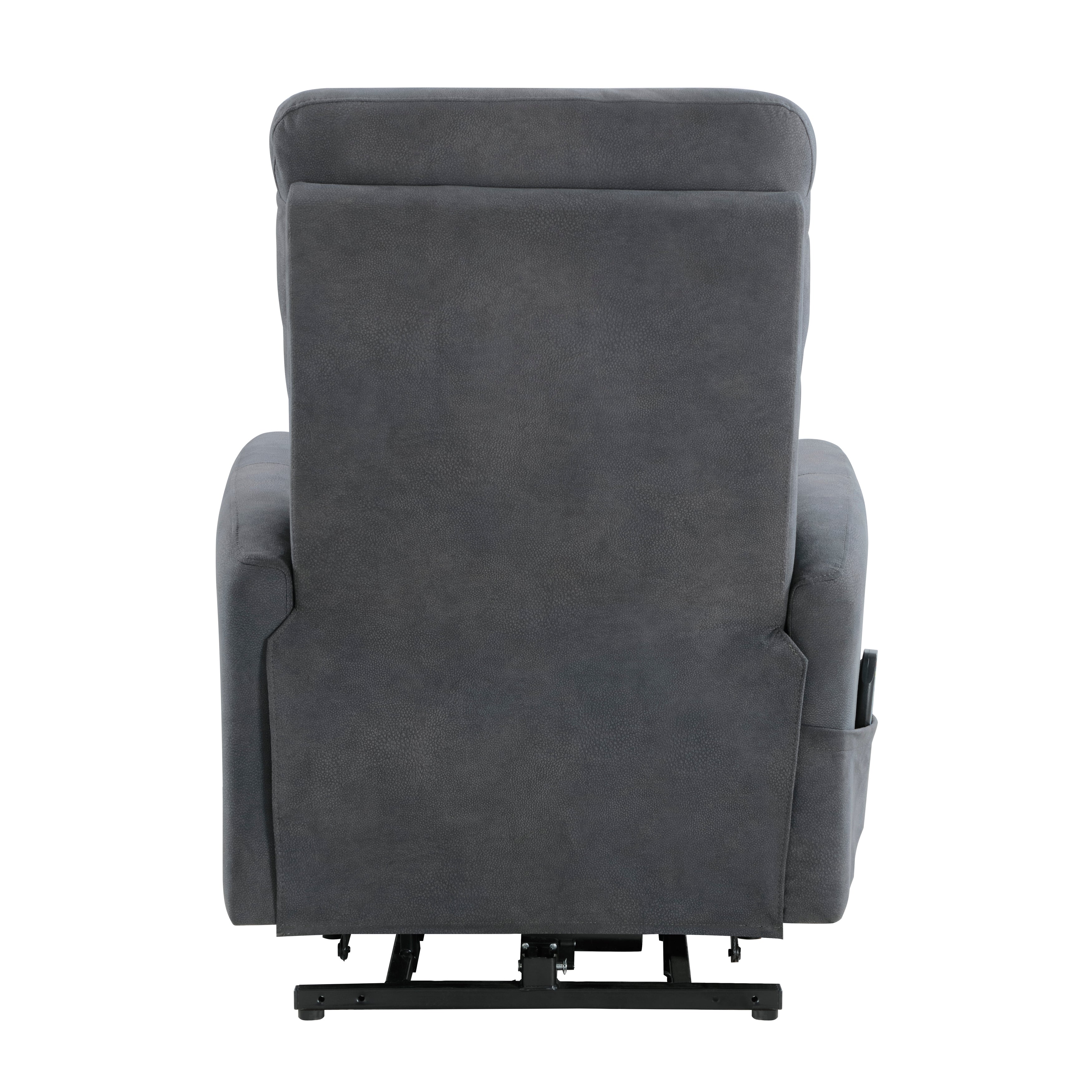 Power Lift Chair with Massage and Heat Comfort Dark Gray Upholstery Living Room Furniture 1pc Power Reclining Motion Chair