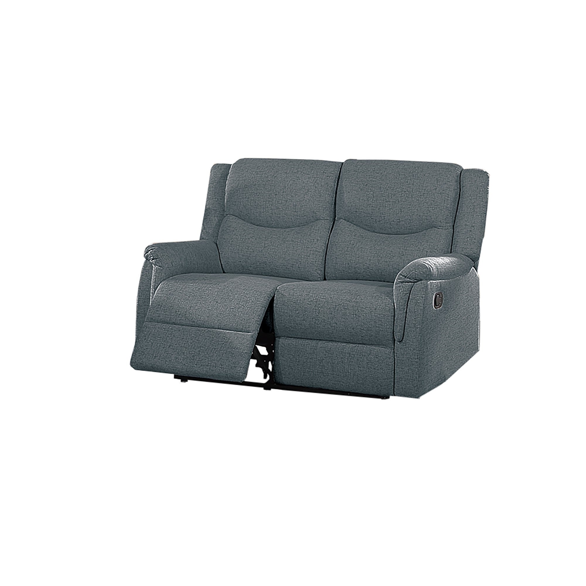 Modern Style 3pc Living Room Set Fully Upholstered Supportive Backrest Dark Gray Finish Manual Motion Primary Living Room Furniture