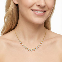 Starlight Cascade 18K Yellow Gold White Diamond Necklace
