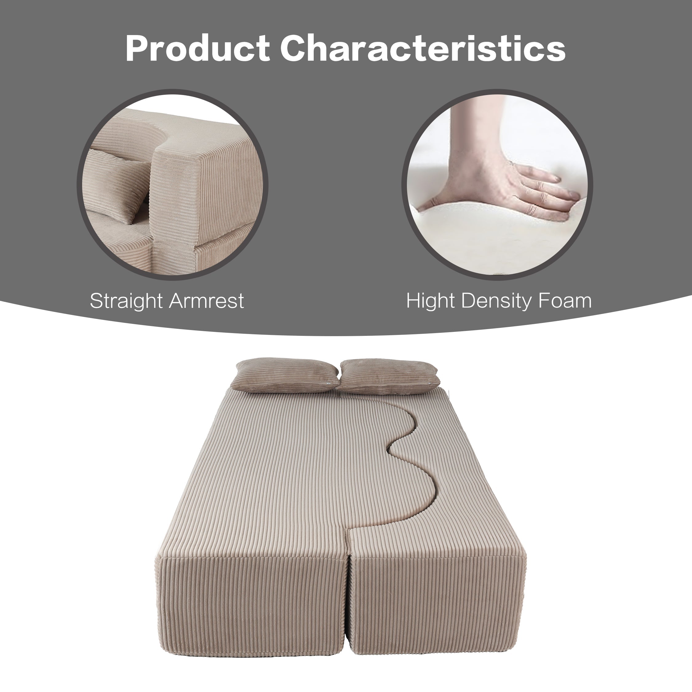 2-in-1 Foldable Sofa Bed (75")