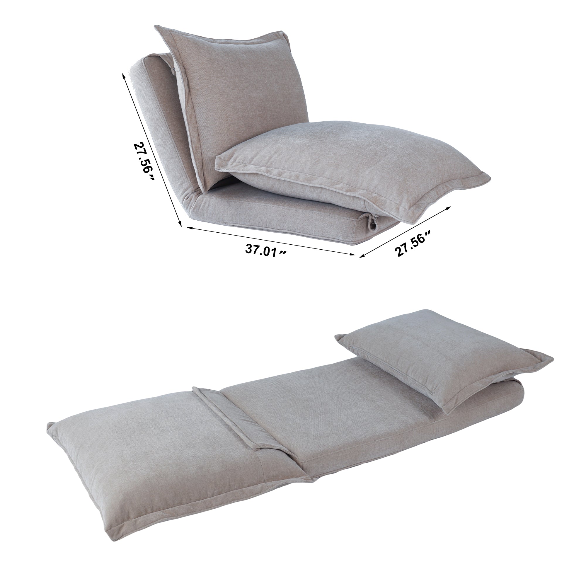 Convertible Flip Chair Floor Sofa Bed (37")