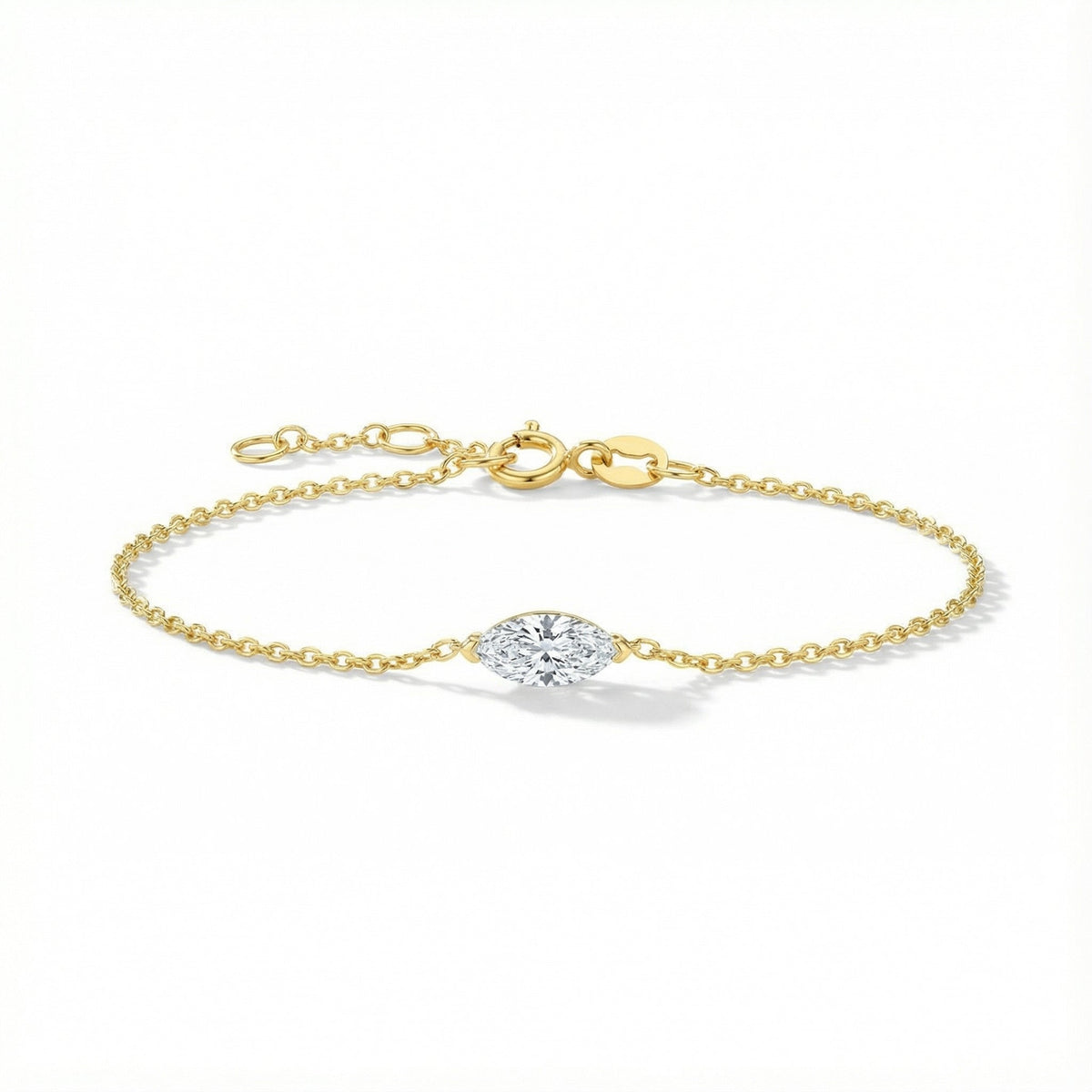 Radiant Heart 18K Yellow Gold Lab-Grown Diamond Bracelet