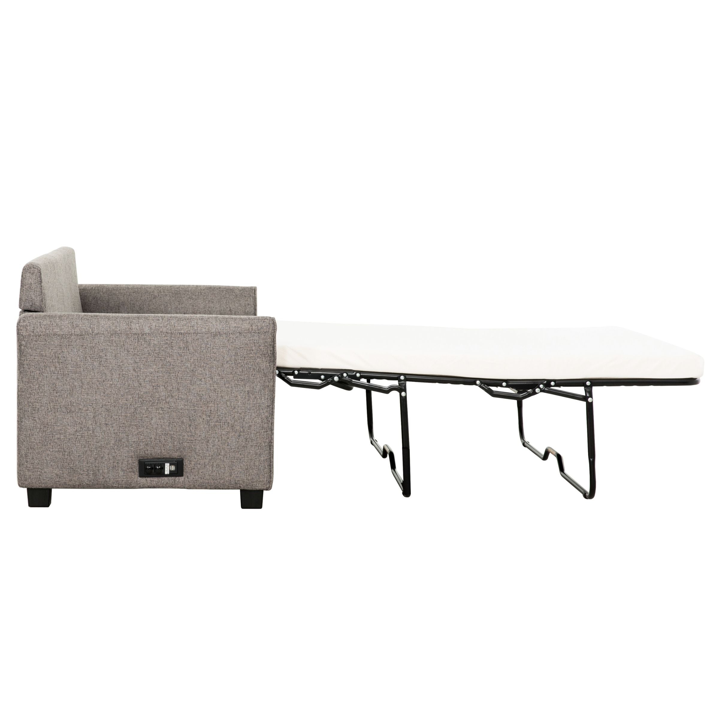 Convertible Sleeper Sofa Couch with USB Ports, Modern Living Room Furniture Full-Size Sofa Bed, Grey