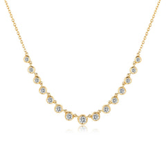 Starlight Cascade 18K Yellow Gold White Diamond Necklace