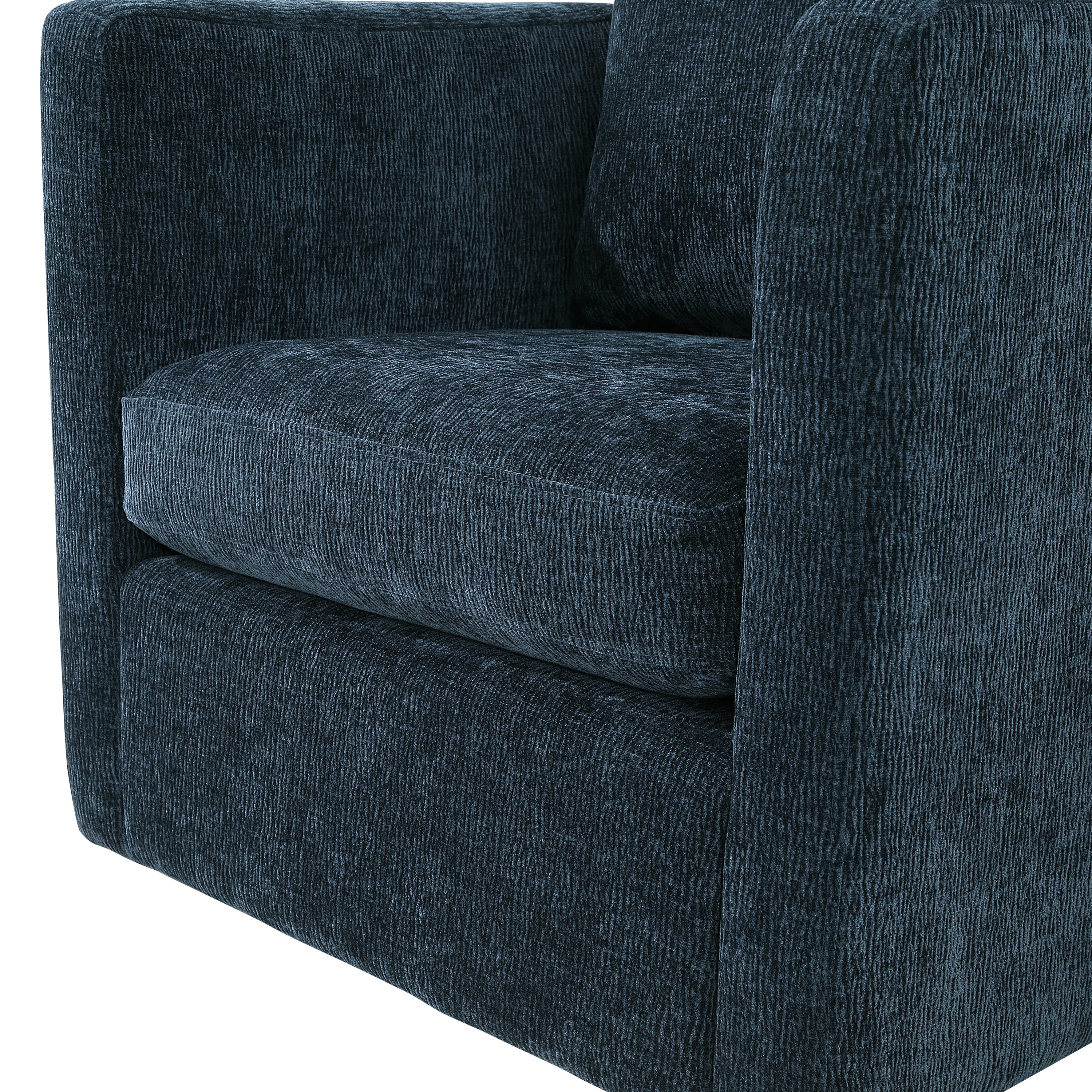 Sutton Navy Blue Swivel Barrel Chair