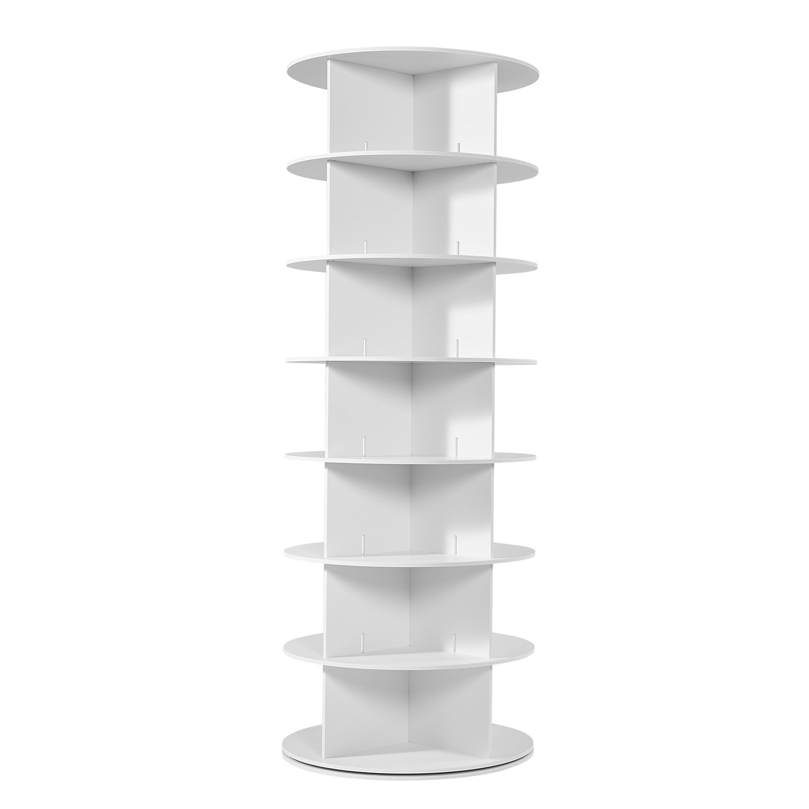 7 Tiers Rotating Shoe Rack Tower, 360° Spinning Shoe Rack, Revolving Storage Round Carousel Display, Freestanding Lazy Susan Organizer Display for Bedroom, Living Room, Entryway, Closet, White
