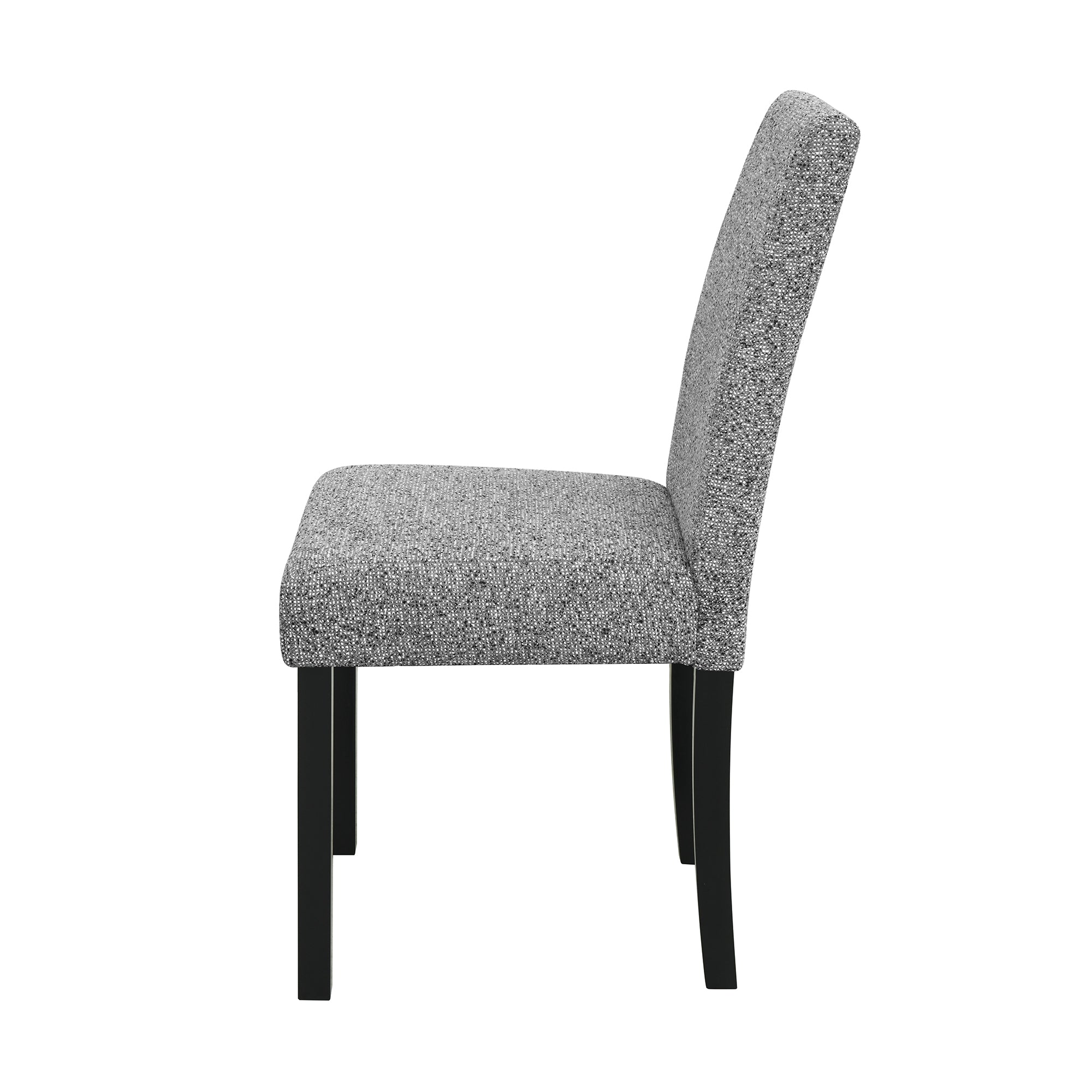 Sarang White and Black Dining Table and (4) Grey Dining Chairs