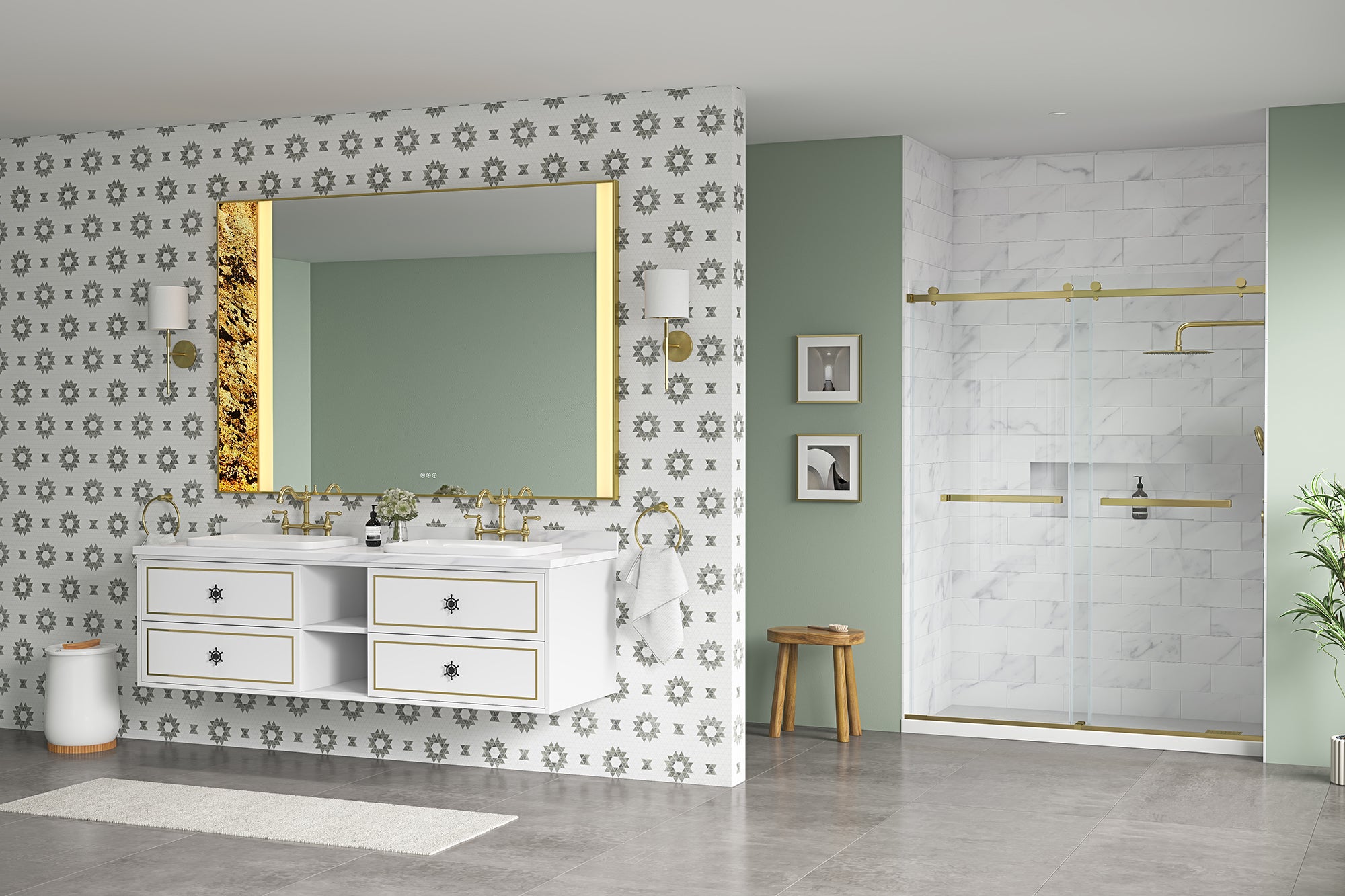 72" Wall Hung Bathroom Vanity Cabinet Fits Double Sinks, Cabinet Only (Countertop and Sinks Not Included)
