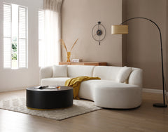 Luxury Modern Style Living Room Upholstery Curved Sofa with Chaise 2-Piece Set, Right Hand Facing Sectional,  Boucle Couch, White  (Same Sku:W876S00299)