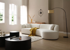 Luxury Modern Style Living Room Upholstery Curved Sofa with Chaise 2-Piece Set, Right Hand Facing Sectional,  Boucle Couch, White  (Same Sku:W876S00299)