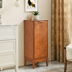 Modern Bathroom Floor Cabinet &Linen cabinet, Narrow Slim Small Storage Cabinet, Antique Brass(14.5"×12.6"×35.7")