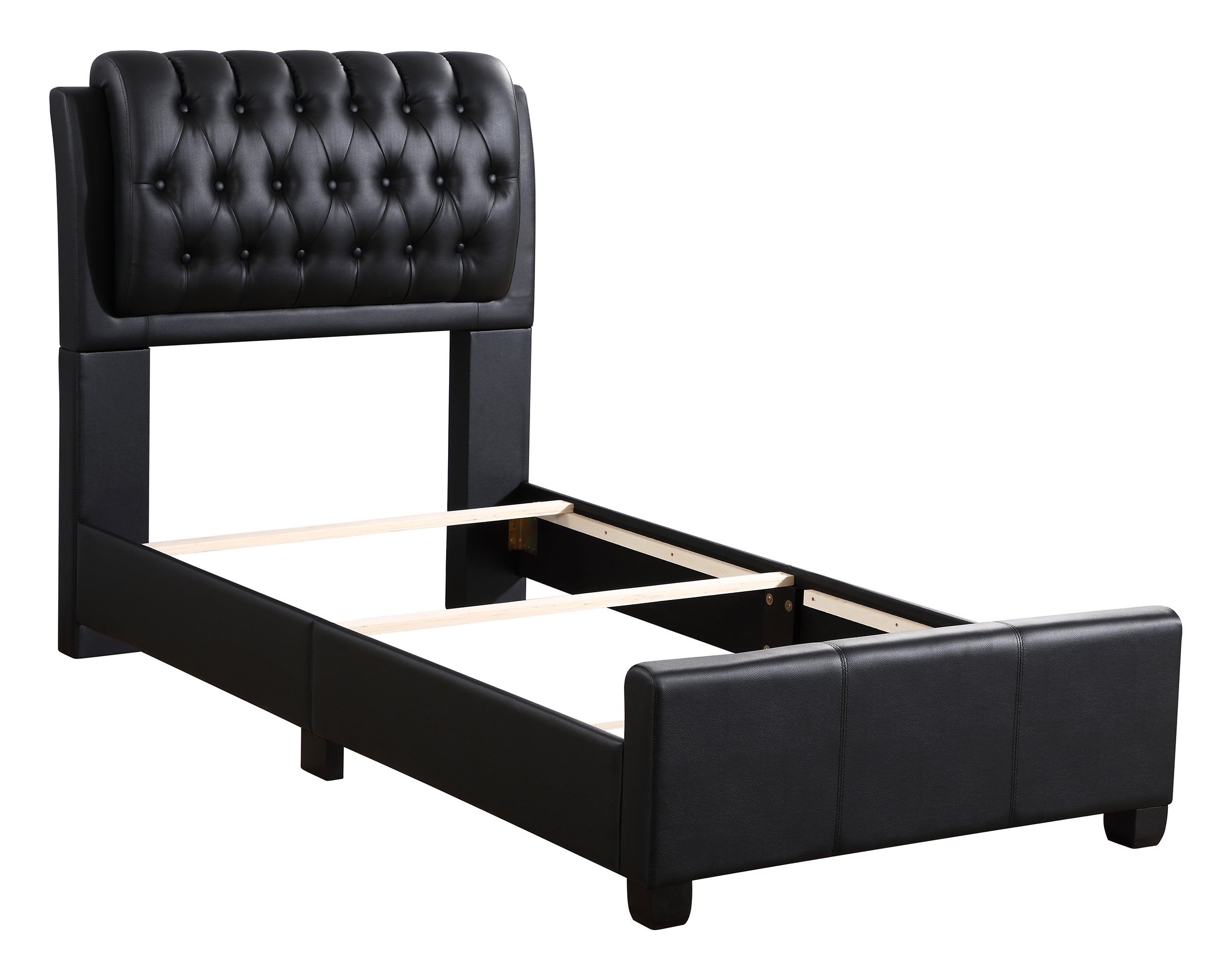 Stylish Contemporary Twin Bed In Bold Black