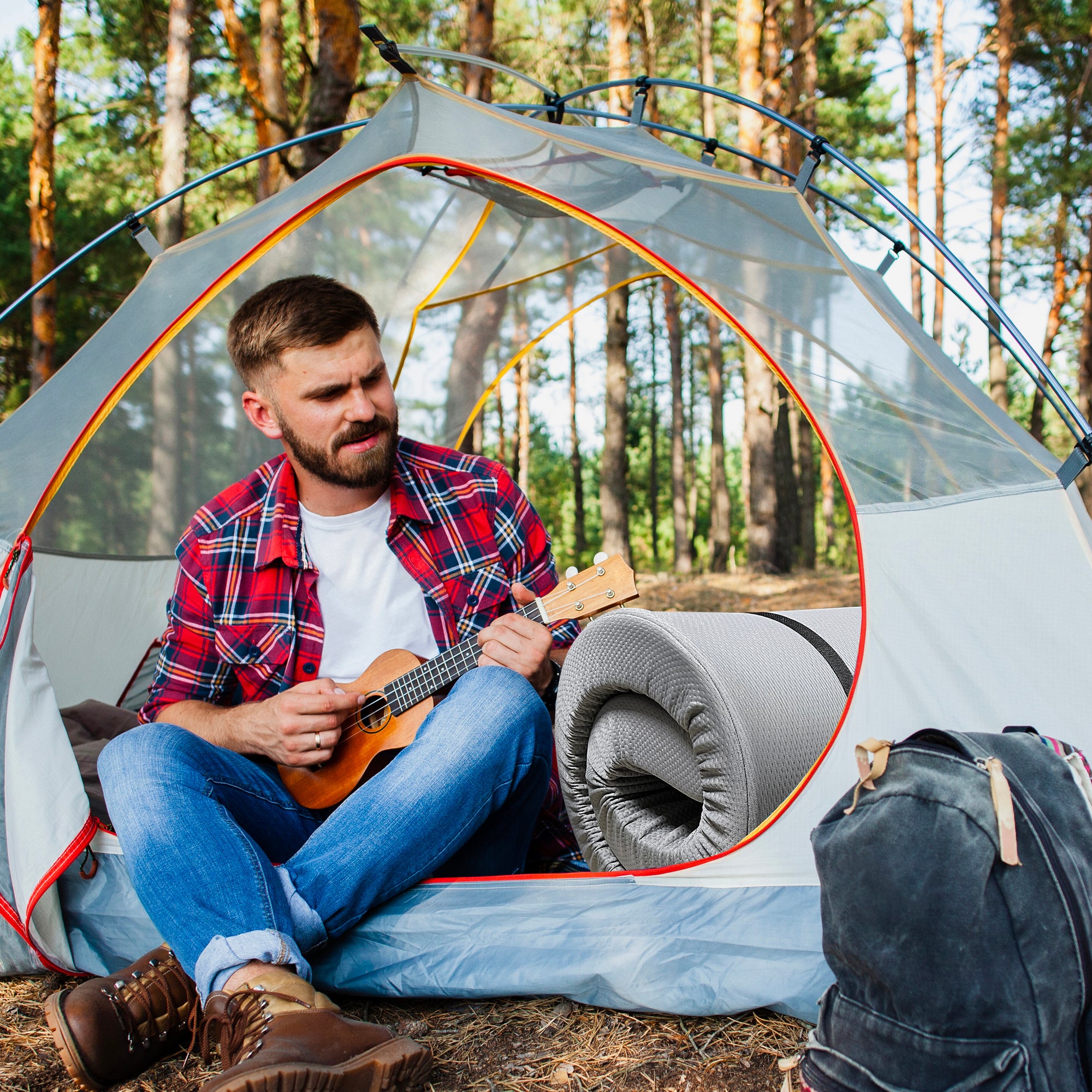 Memory Foam Camping Mattress - 75"x30"x3" Perfect for Outdoor Activities, RVs, Guest Rooms, and Dorms; Foldable, Portable, with Water-Resistant Zipper Cover, CertiPUR-US Certified