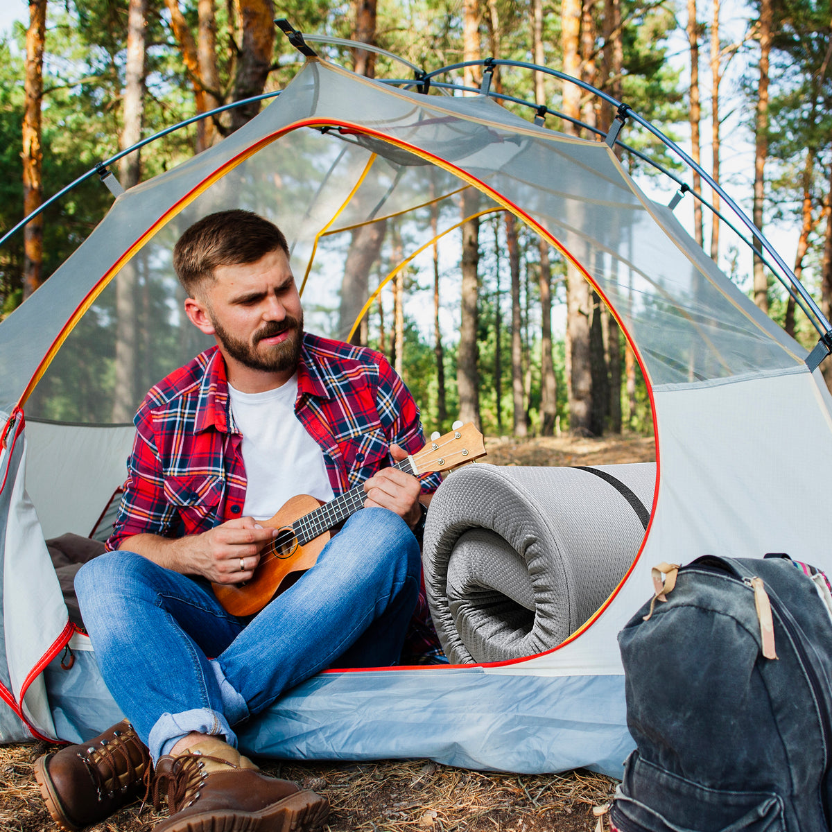 Memory Foam Camping Mattress - 75"x30"x3" Perfect for Outdoor Activities, RVs, Guest Rooms, and Dorms; Foldable, Portable, with Water-Resistant Zipper Cover, CertiPUR-US Certified
