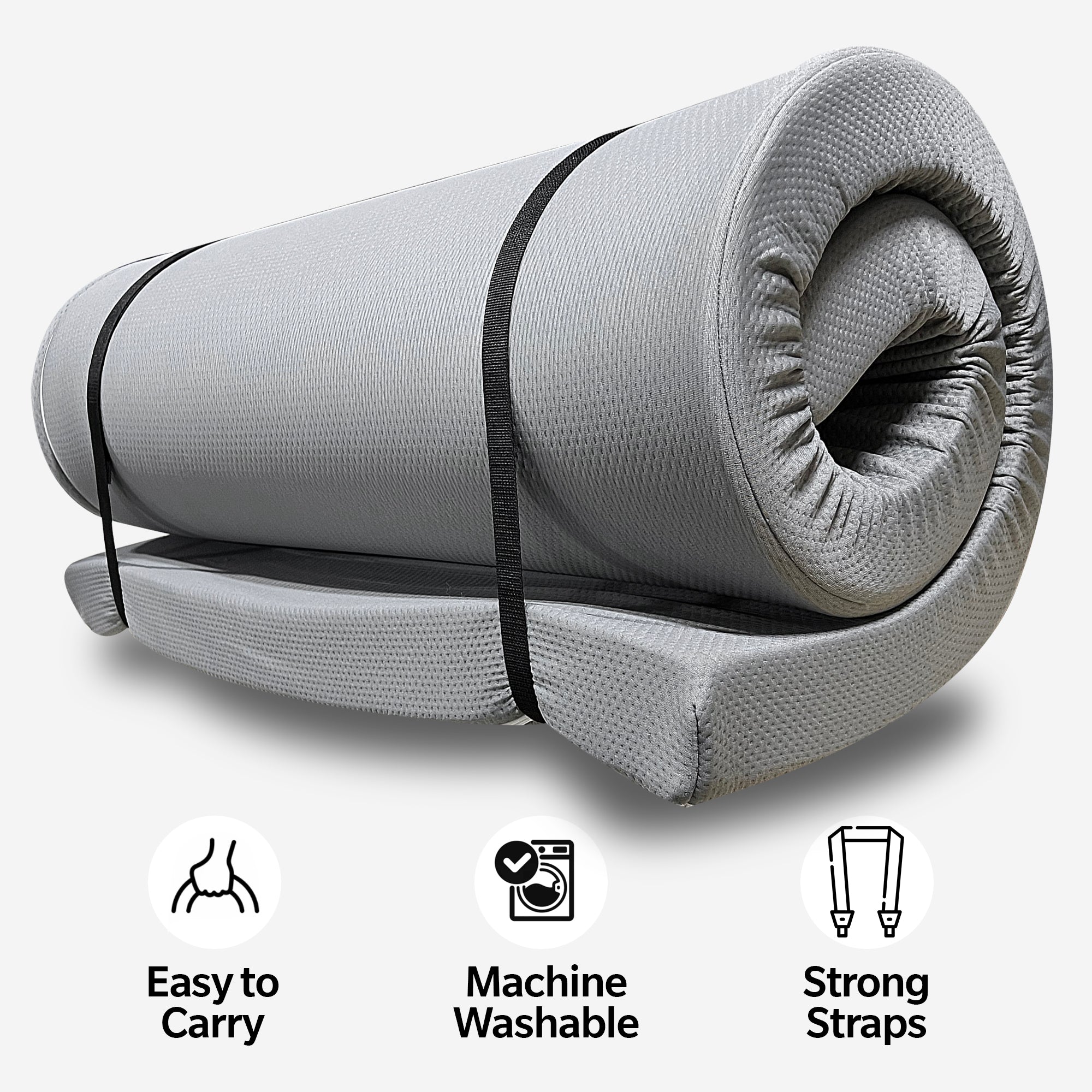 Memory Foam Camping Mattress - 75"x30"x3" Perfect for Outdoor Activities, RVs, Guest Rooms, and Dorms; Foldable, Portable, with Water-Resistant Zipper Cover, CertiPUR-US Certified