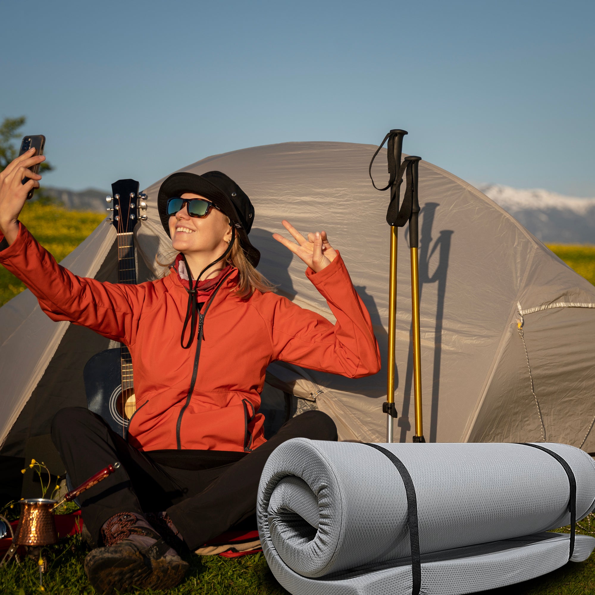 Memory Foam Camping Mattress - 75"x30"x3" Perfect for Outdoor Activities, RVs, Guest Rooms, and Dorms; Foldable, Portable, with Water-Resistant Zipper Cover, CertiPUR-US Certified