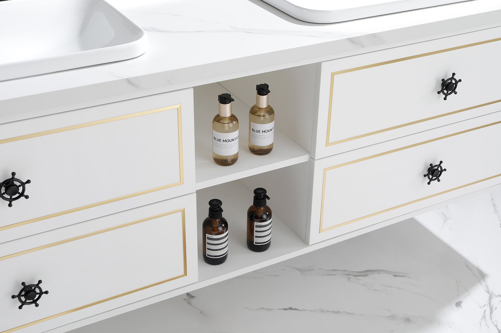 72" Wall Hung Bathroom Vanity Cabinet Fits Double Sinks, Cabinet Only (Countertop and Sinks Not Included)