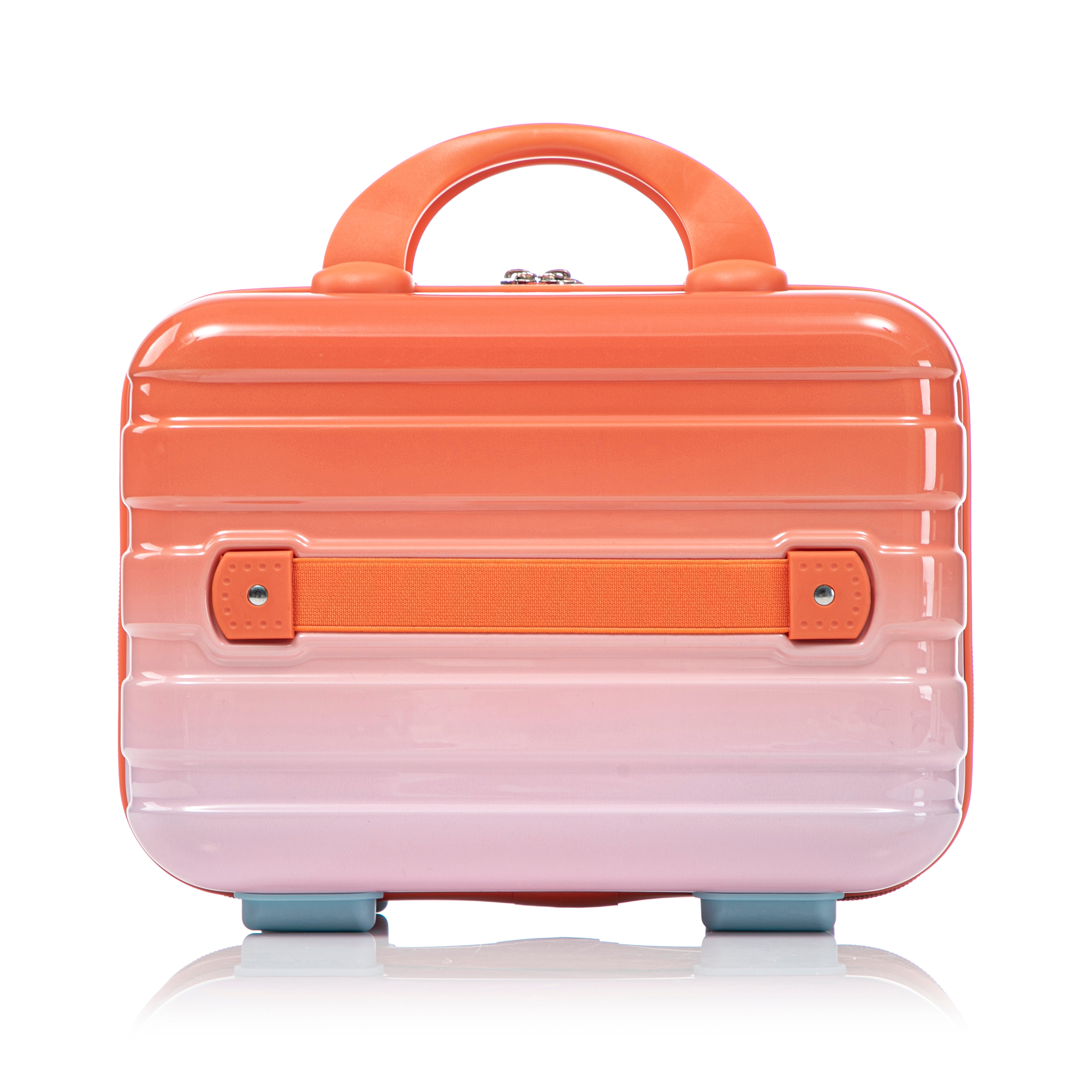 20" Carry-On Suitcase + 14" Cosmetic Case Set (PC Hard Shell, Gradient Blue/Red)