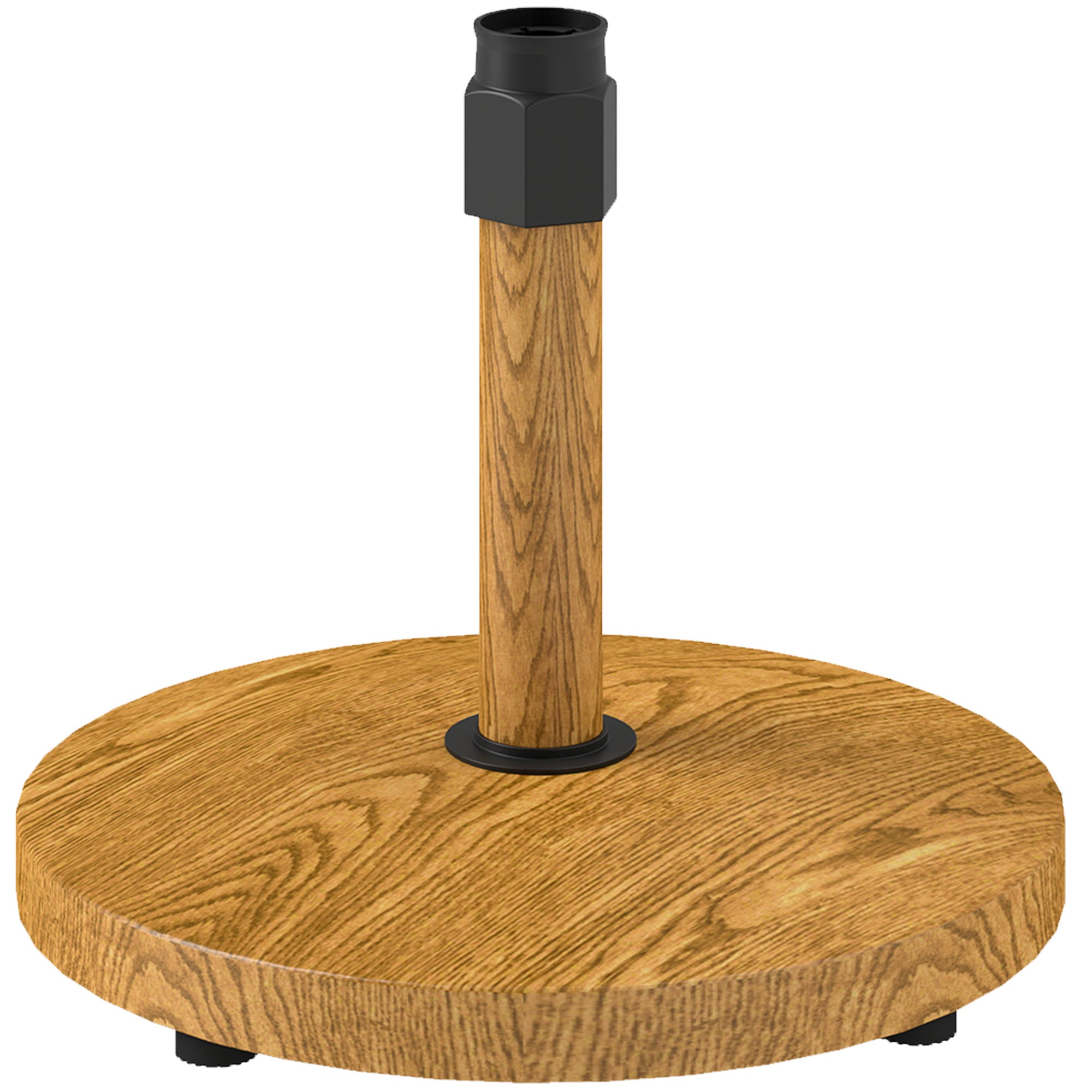 Outsunny Patio Umbrella Base Holder, Outdoor Umbrella Base with Adjustable Pads, Heavy Duty Patio Umbrella Stand Base for Garden, Poolside, Nature Wood