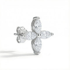 Star Blossom Pt950 Platinum Lab-Grown Diamond Stud Earrings