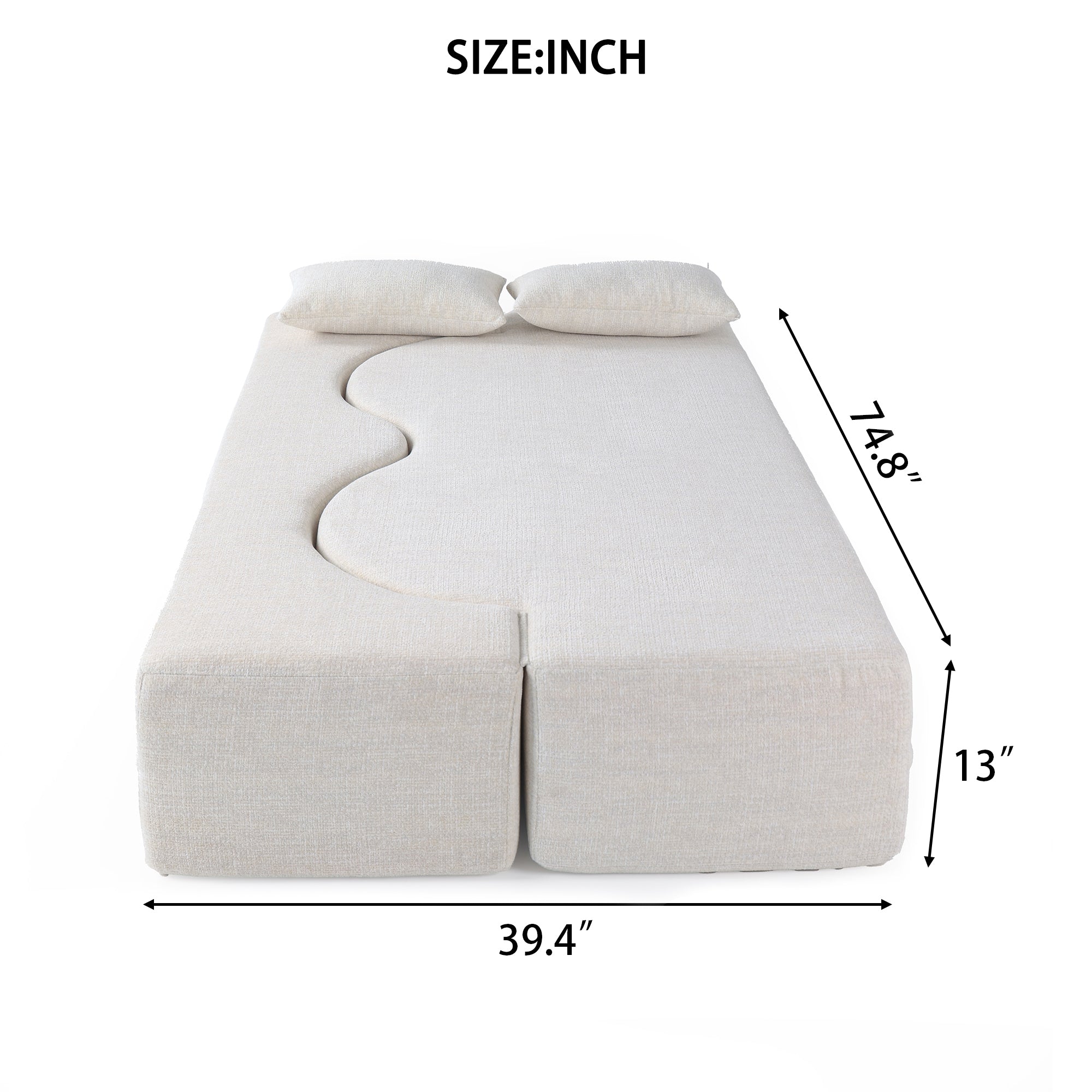 2-in-1 Foldable Sofa Bed (75")