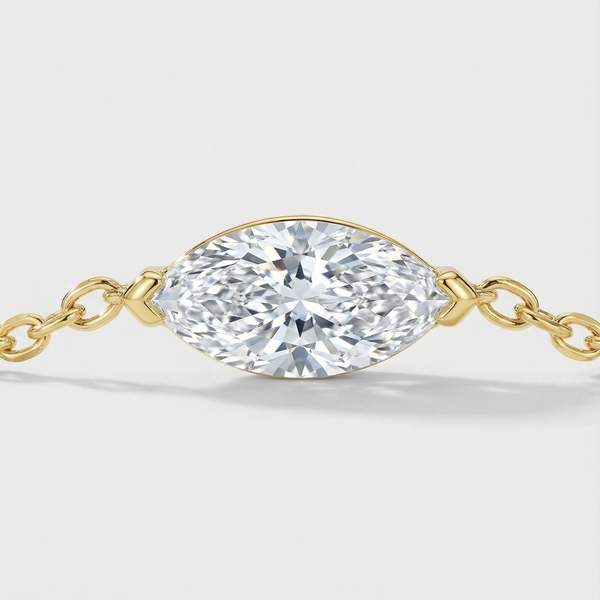 Radiant Heart 18K Yellow Gold Lab-Grown Diamond Bracelet