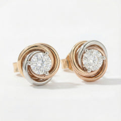Twin Halo Brilliance 18K Yellow Gold Lab-Grown Diamond Earrings