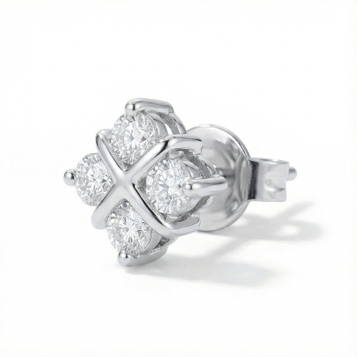 Star Blossom PT950 Platinum Lab-Grown Diamond Earrings